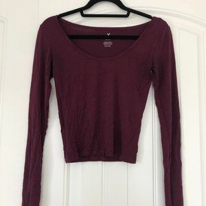 Burgundy Long Sleeve Top